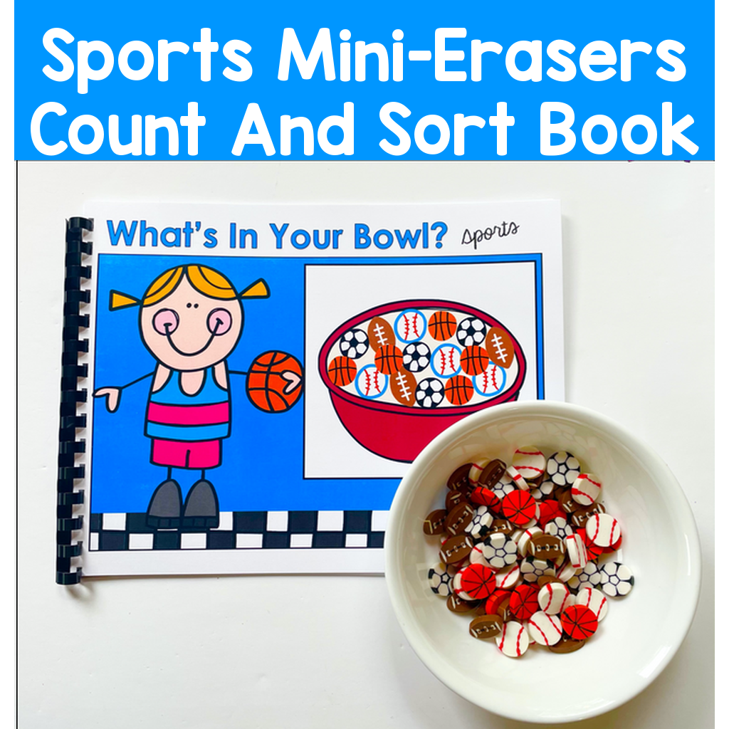 Sports Mini-Erasers Count And Sort Book