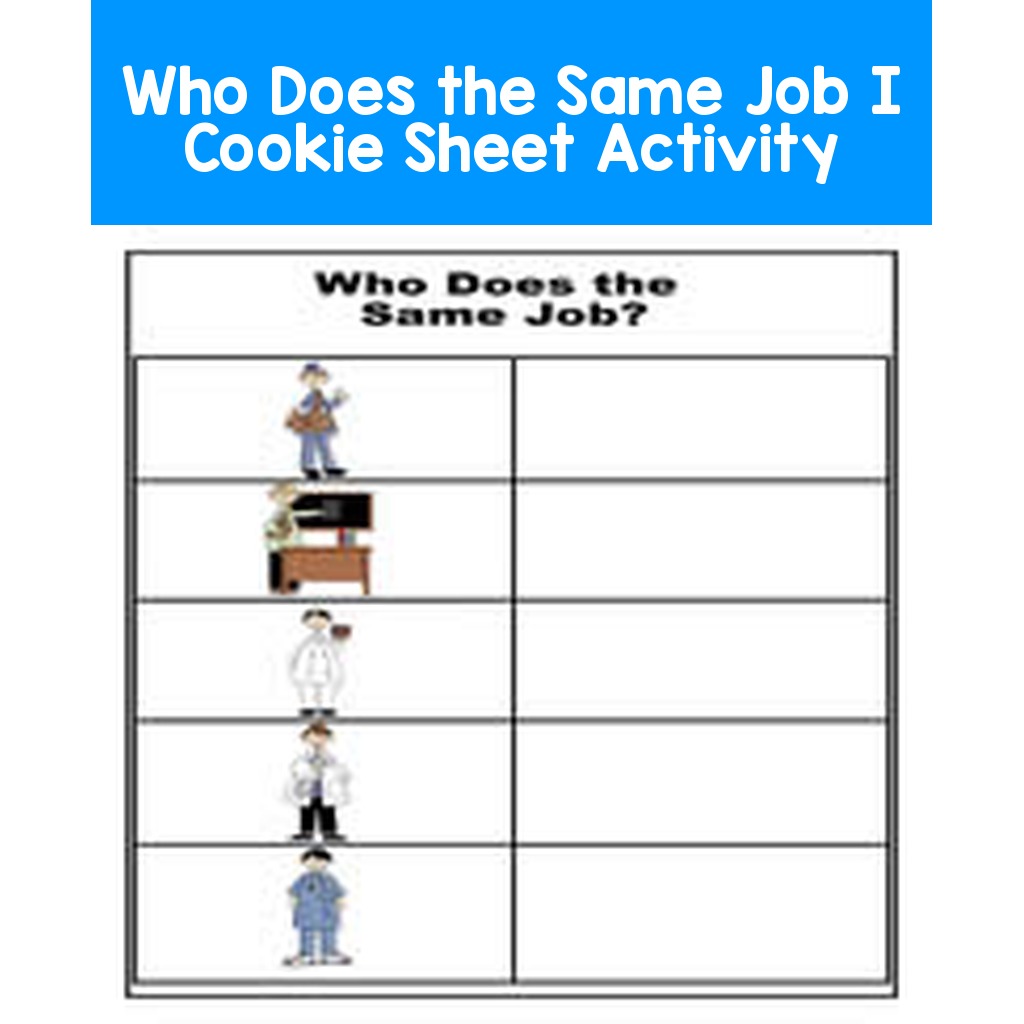 Who Does the Same Job I Cookie Sheet Activity