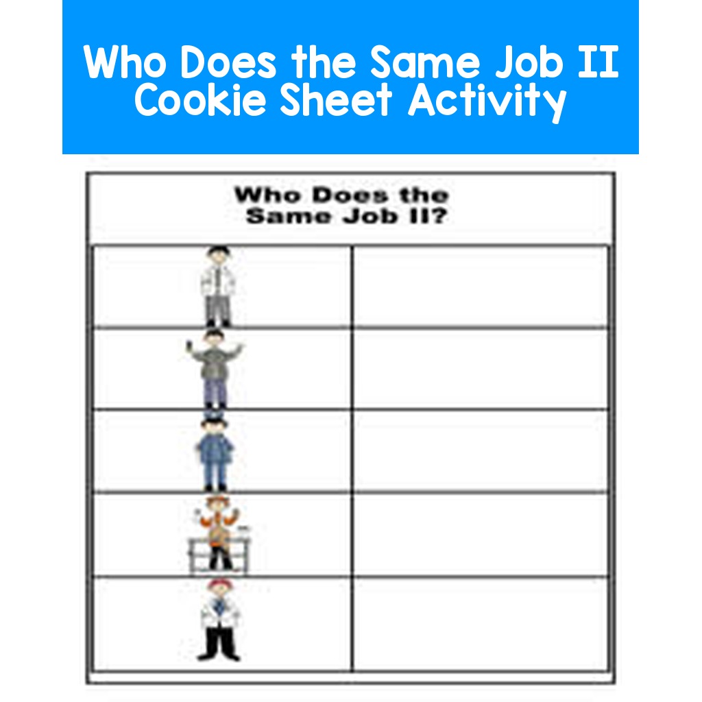 Who Does the Same Job II Cookie Sheet Activity