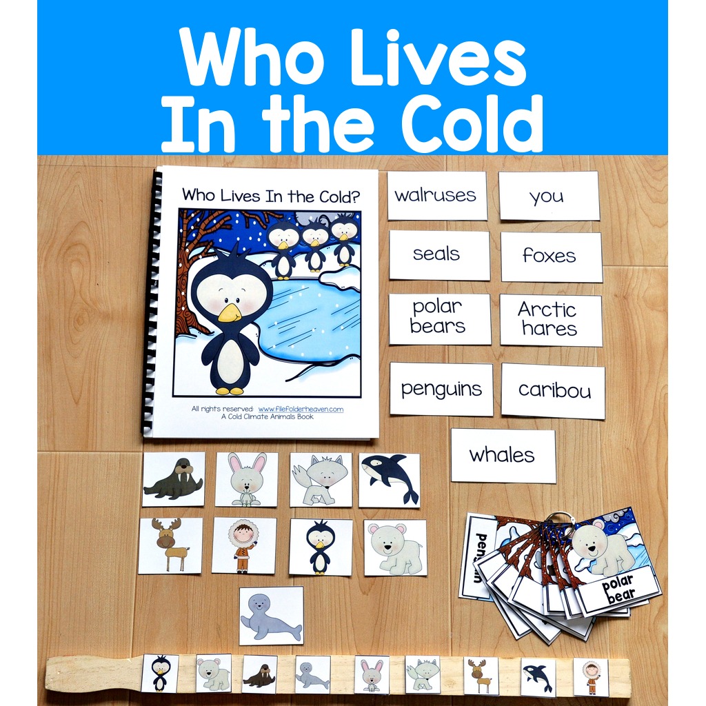 Who Lives in the Cold Adapted Book and Vocabulary Activities