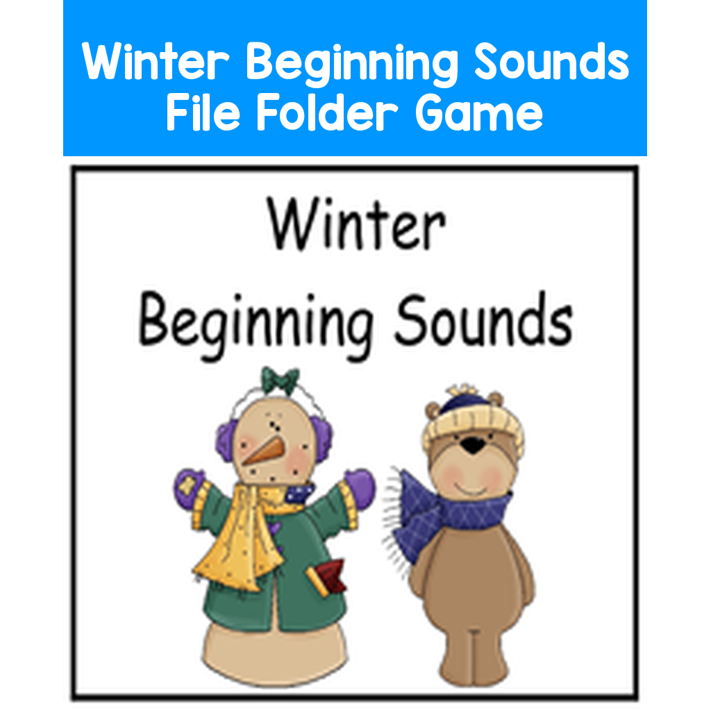Winter Beginning Sounds File Folder Game