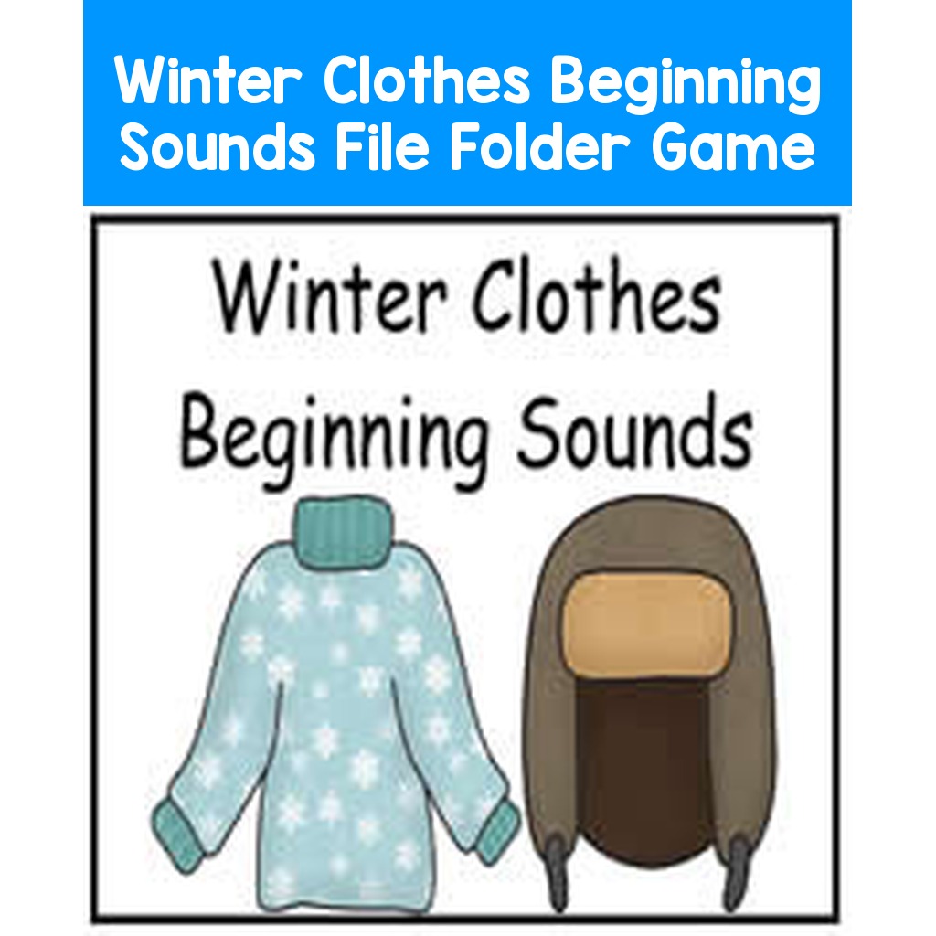 Winter Clothes Beginning Sounds File Folder Game