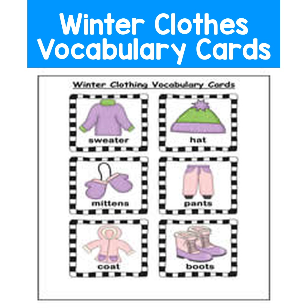 Winter Clothes Vocabulary Cards