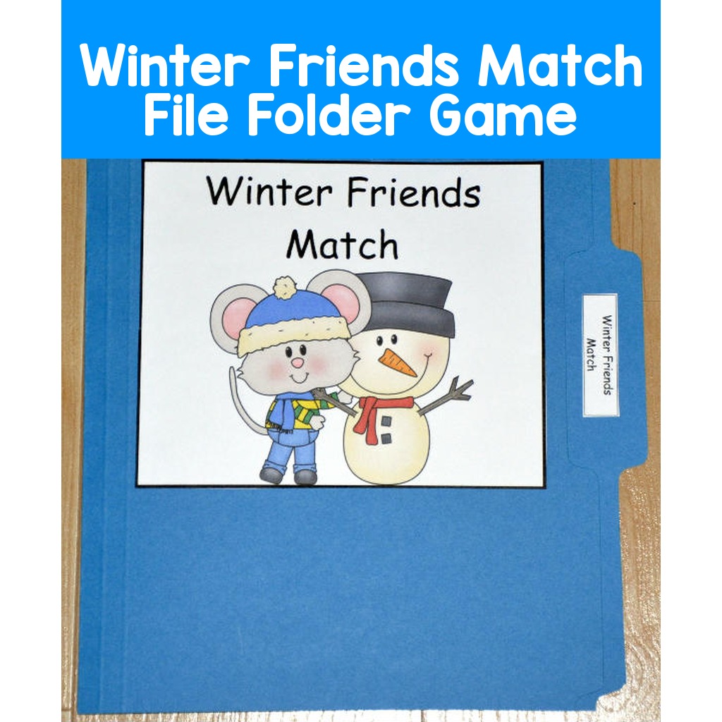 Winter Friends Match File Folder Game