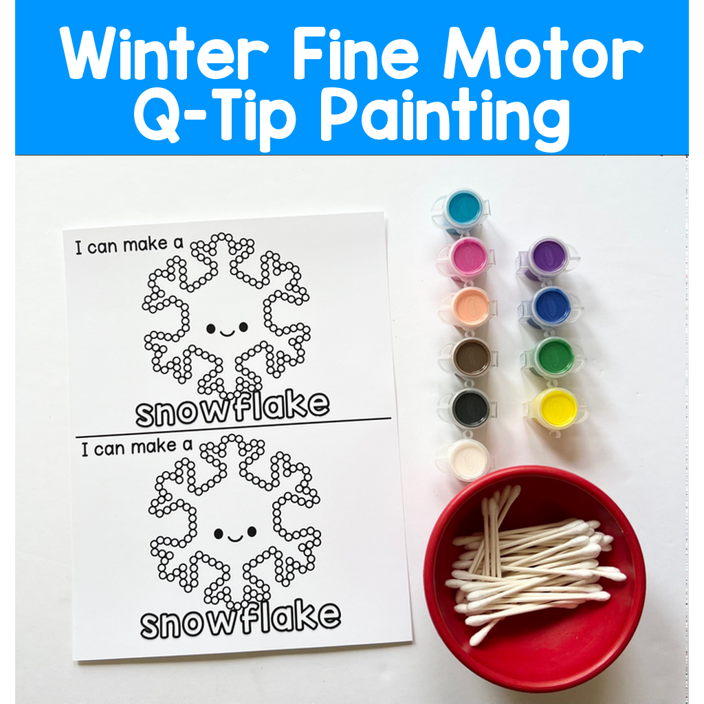 Winter Fine Motor Q-Tip Painting