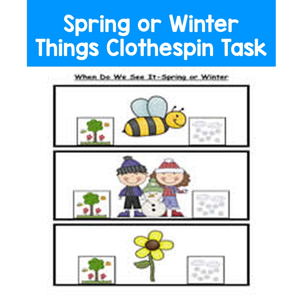 Spring or Winter Things Clothespin Task
