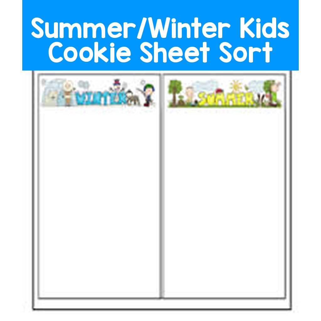 Summer/Winter Kids Cookie Sheet Sort