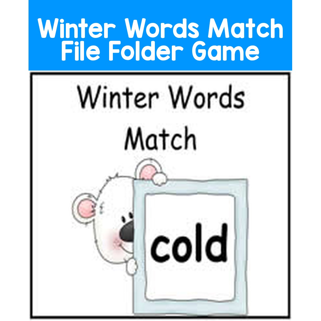 Winter Words Match File Folder Game