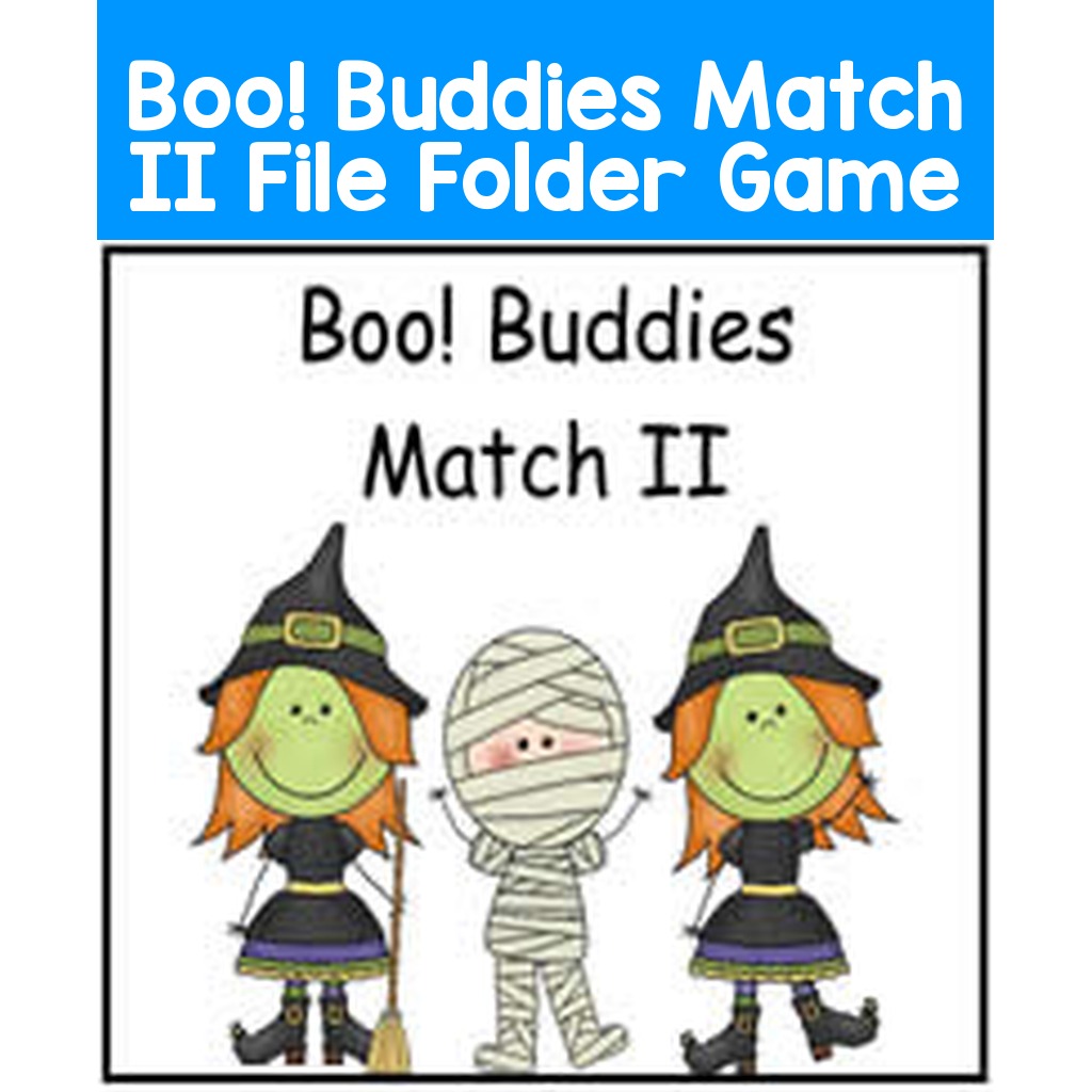 Boo! Buddies Match II File Folder Game