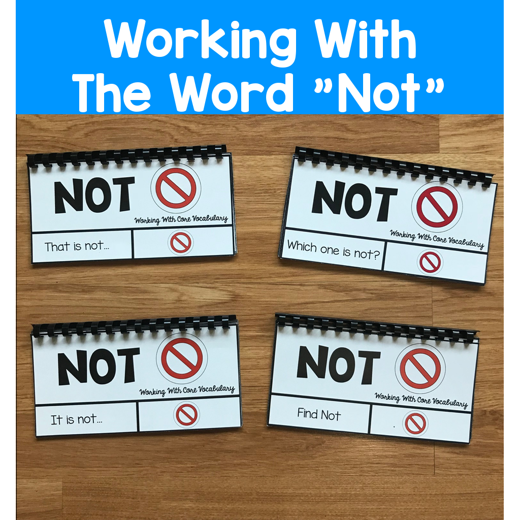 Core Vocabulary Flip Books "Working With the Word Not"