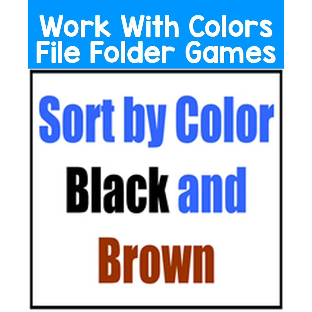 Work With Colors File Folder Games