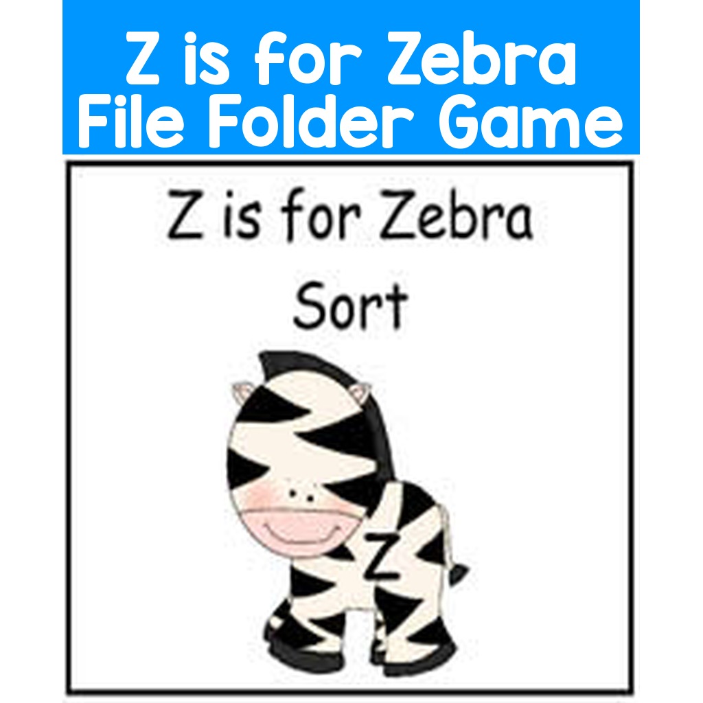 Z is for Zebra File Folder Game