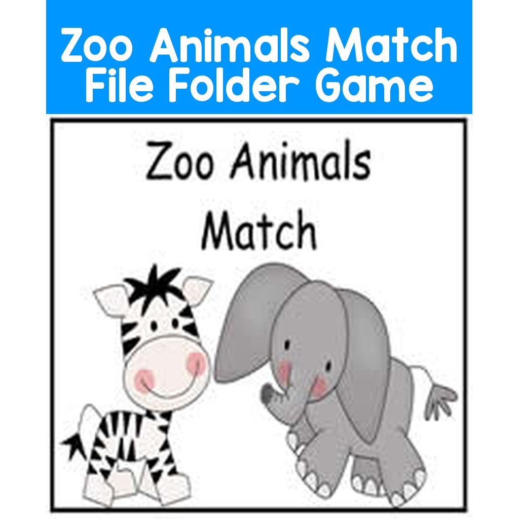 Zoo Animals Match File Folder Game