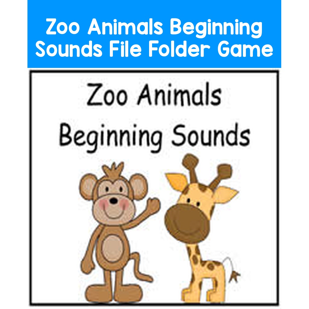 Zoo Animals Beginning Sounds File Folder Game