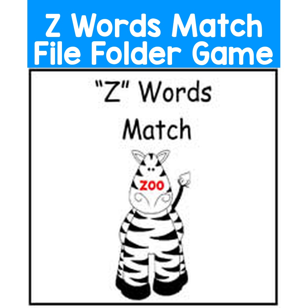 Z Words Match File Folder Game